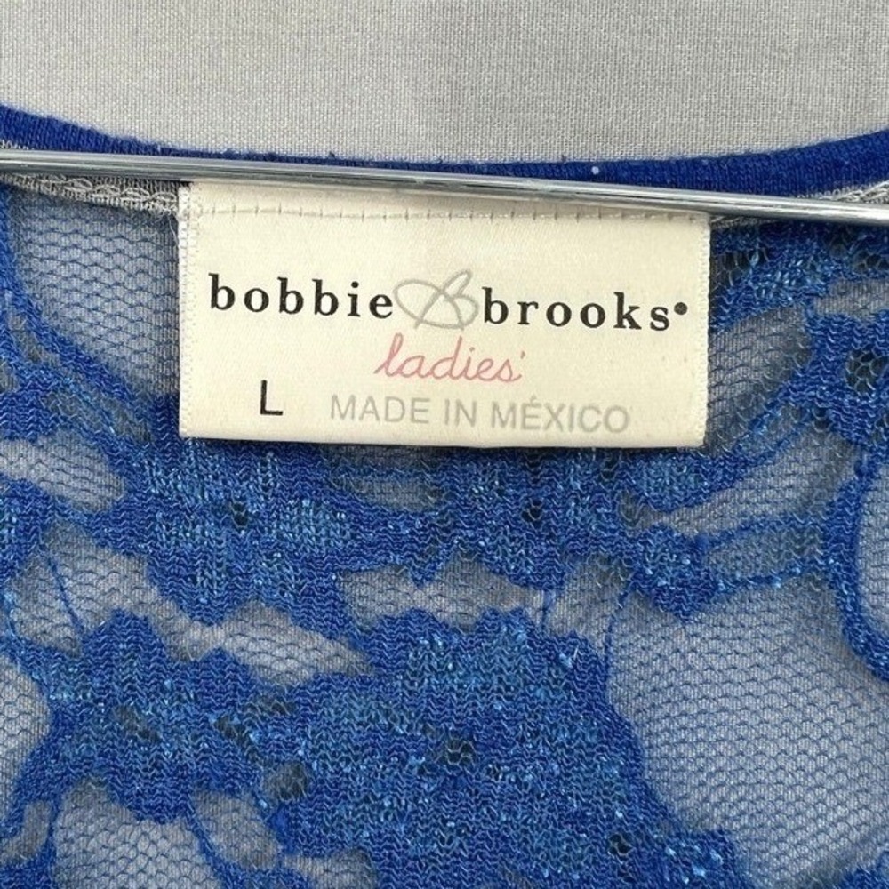 Vintage Bobbie Brooks Striped Maxi Dress Blue Lace Back Tank Style Womens L Y2K‎ - Picture 5 of 6